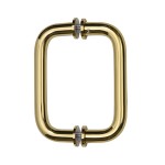 BM6X6BR,CRL Polished Brass 6" BM Series Tubular Back-to-Back Pull Handle