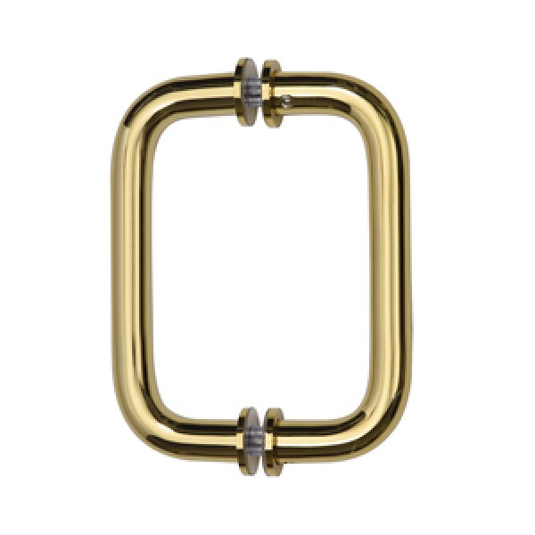 BM6X6BR,CRL Polished Brass 6" BM Series Tubular Back-to-Back Pull Handle