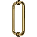 BM8X8BR,CRL Polished Brass 8" BM Series Tubular Back-to-Back Pull Handle