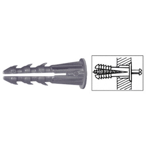 CRL-1329 3/16" Plastic Screw Anchor with Shoulder - 1000 Pack