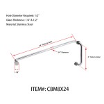 CBM8X24, Tubular 8" Pull Handle with 24" Towel Bar, Pull handle Towel Bar Combination Sets