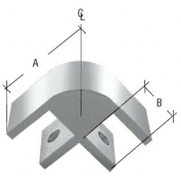 E212A,CRL Chrome Two-Way 90 Degree Standard Connector for 1/2" Glass