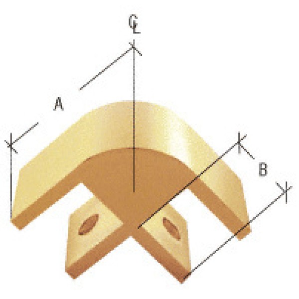 E238, Chrome 2-Way 90 Degree Standard Connector for 3/8" Glass