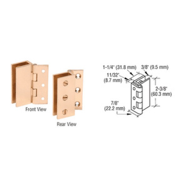 EH170, CRL Brass Large Wall Mount Set Screw Hinge
