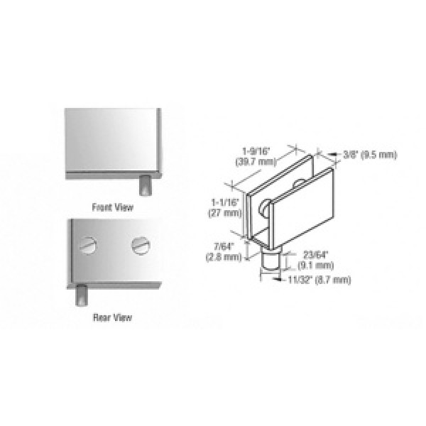 EH224, CRL Polished Chrome Glass Door Pivot Hinges