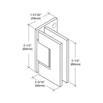 GEN044BR,CRL Polished Brass Geneva 044 Series Wall Mount Offset Back Plate Hinge