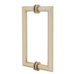 MT8X8BBRZ,CRL Brushed Bronze 8" MT Series Round Tubing Mitered Corner Back-to-Back Pull Handle