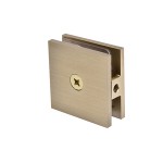 SCU4BBRZ,CRL Brushed Bronze Square Style Hole-in-Glass Fixed Panel U-Clamp