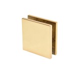 SCU4BR,CRL Polished Brass Square Style Hole-in-Glass Fixed Panel U-Clamp