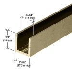 SDCD12BBRZ, CRL Brushed Bronze 1/2" Fixed Panel Shower Door Deep U-Channel - 95"