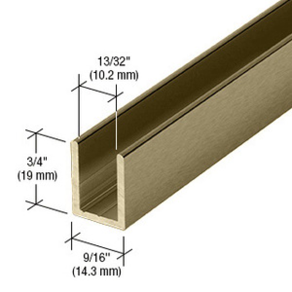 SDCD38BBRZ,CRL Brushed Bronze 3/8" Fixed Panel Shower Door Deep U-Channel - 95"