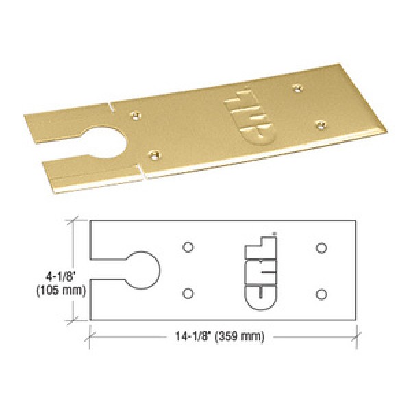 CRL85CPPB,CRL Polished Brass Cover Plates for 8500 Series Floor Mounted Closer
