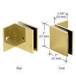 SGC037BR,CRL Polished Brass Fixed Panel Square Clamp With Small Leg