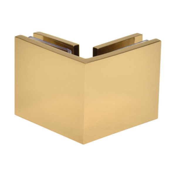 SGC90BR,CRL Polished Brass Square 90 Degree Glass-to-Glass Clamp