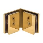 SGC90BR,CRL Polished Brass Square 90 Degree Glass-to-Glass Clamp