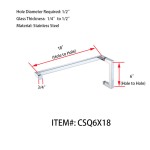CSQ6X18,Square Tubing  6" Pull Handle with 18" Towel Bar, Pull handle Towel Bar Combination Sets