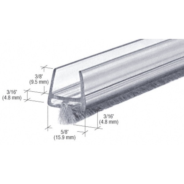 CW12,CRL Clear Polycarbonate Wipe with Pile Weatherstrip