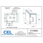 CV1E045, 135 Degree Glass to Glass Hinge for Shower Door