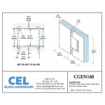 CGEN180, 180 Degree Glass to Glass Hinge for Frameless Shower Door