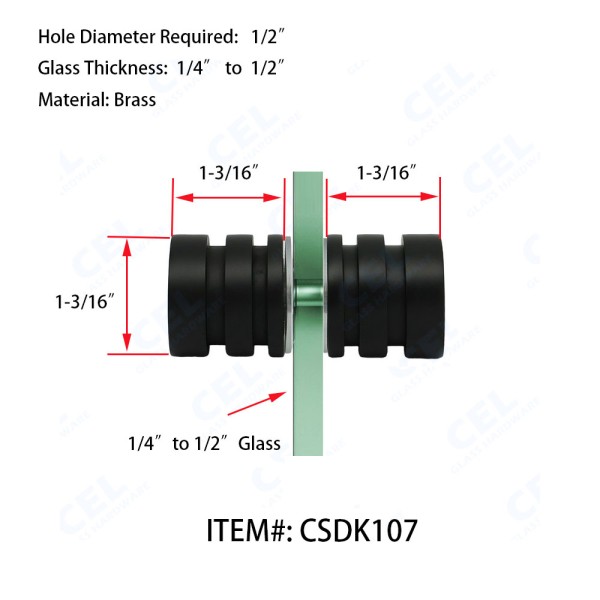 CSDK107, Back to Back Shower Door Knobs