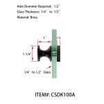 CSDK100A  Single-Sided Shower Door Knobs