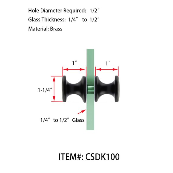 CSDK100 Back to Back Shower Door Knobs