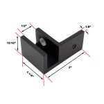 CS0GC37L, Left Hand, Wall Mount Glass Clamp