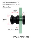 CSDK120A Single-Sided Shower Door Knobs