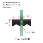 CSDK140, Back to Back Shower Door Knobs