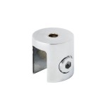 C2711, Round, Shelf Clamp For 1/4" & 3/8" (Glass, acrylic or wood), No Drilling of Glass Required