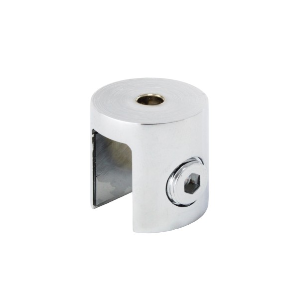 C2711, Round, Shelf Clamp For 1/4" & 3/8" (Glass, acrylic or wood), No Drilling of Glass Required