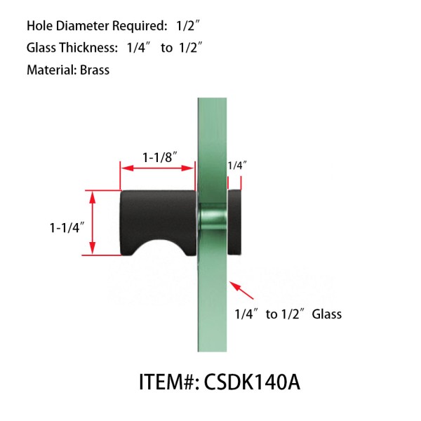 CSDK140A Single-Sided Shower Door Knobs