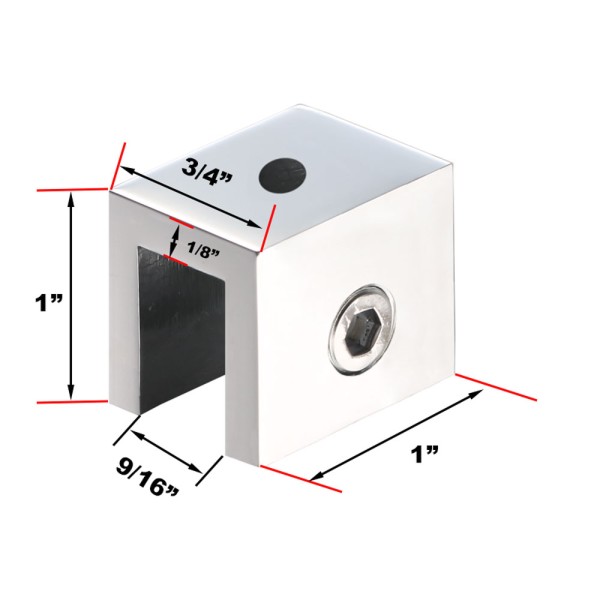 C2713A, , Shelf Clamp For 1/4" & 3/8" (Glass, acrylic or wood), No Drilling of Glass Required