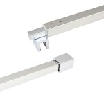 C2861,  FRAMELESS SHOWER DOOR, SQUARE FIXED PANEL WALL-TO-GLASS SUPPORT BAR