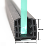 CCRRI-001, Cap Rail Rubber Insert For 1/2"to 9/16" thickness glass (1FT)