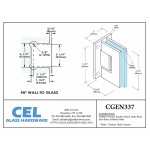 CGEN337, Shower Door WALL Mount Full Back Plate -Adjustable