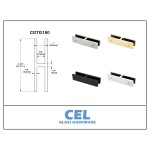 CGTG180, 180 degree Railing clamp, glass to glass