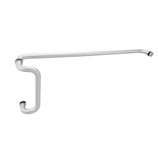 CM12x33, Round Solid Aluminum Combination Door Push Bar and Pull Handle set