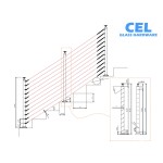 CRPC42, Round Post for cable Ø2", 42",  (Post Only, Not include cable, Tensioner & Terminal Press And Latch)