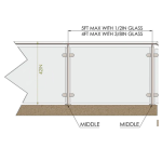 CRPH42, Round Post For Handrail Ø2", 42" Height, Heavy Duty (Post Only, Not included Glass Clamp)