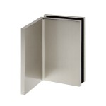 CSB290W,(2-R1) Shower Bracket with Cover, Offset Wall to Glass 90°, for 3/8" ~1/2" . Black Rubber Gaskets,