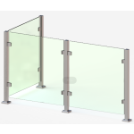 CSPF42, Square Post 42" Height,  hole Ø2" (Post Only, Not Include Glass Clamp)