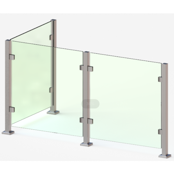 CSPF42, Square Post 42" Height,  hole Ø2" (Post Only, Not Include Glass Clamp)
