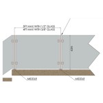 CSPF42, Square Post 42" Height,  hole Ø2" (Post Only, Not Include Glass Clamp)