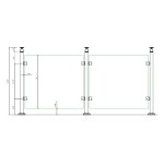 CSPH42, 2" X 2" Square Post 42" Height (Post Only, Not included Glass Clamp)