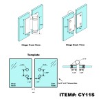 CY11S, Swimming Pool Glass to glass Heavy Duty Door Hinge for 3/8" - 5/8" Glass,  flat pin