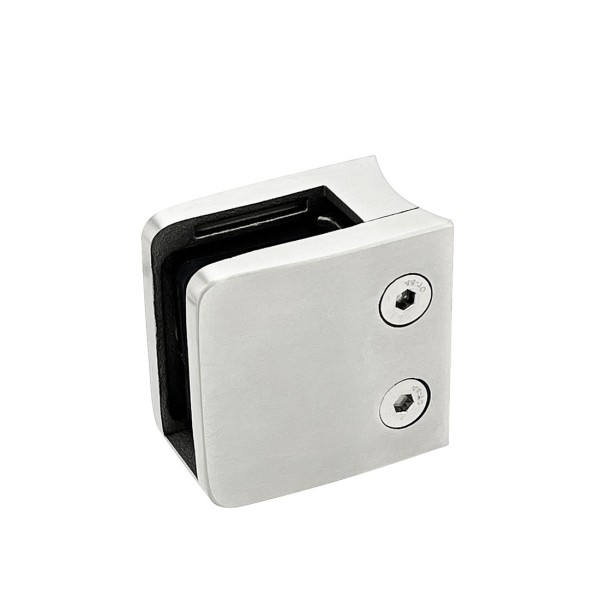 CZP712R, Heavy Duty 2″ OD Round Back Glass Clamp 55 x 55 mm for 3/8″ or 1/2″ Tempered Glass or Laminated Glass