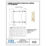 CLP Ladder Style, Back-to-Back Pull Entrance Door Handle, Stainless Steel 304 Tube in 1/16" Thickness