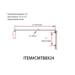 CMTB8X24, 8" Pull Handle with 24" Towel Bar, Pull handle Towel Bar Combination Sets