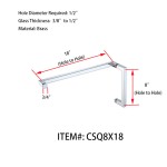 CSQ8X18, Square Tubing 8" Pull Handle with 18" Towel Bar, Pull handle Towel Bar Combination Sets